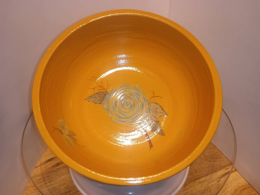 Blue and Yellow Rose Bowl