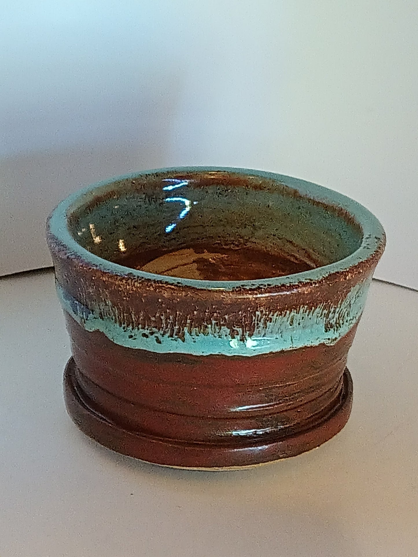 Brown and Teal Planter