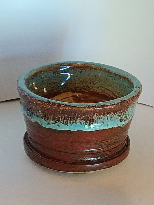 Brown and Teal Planter
