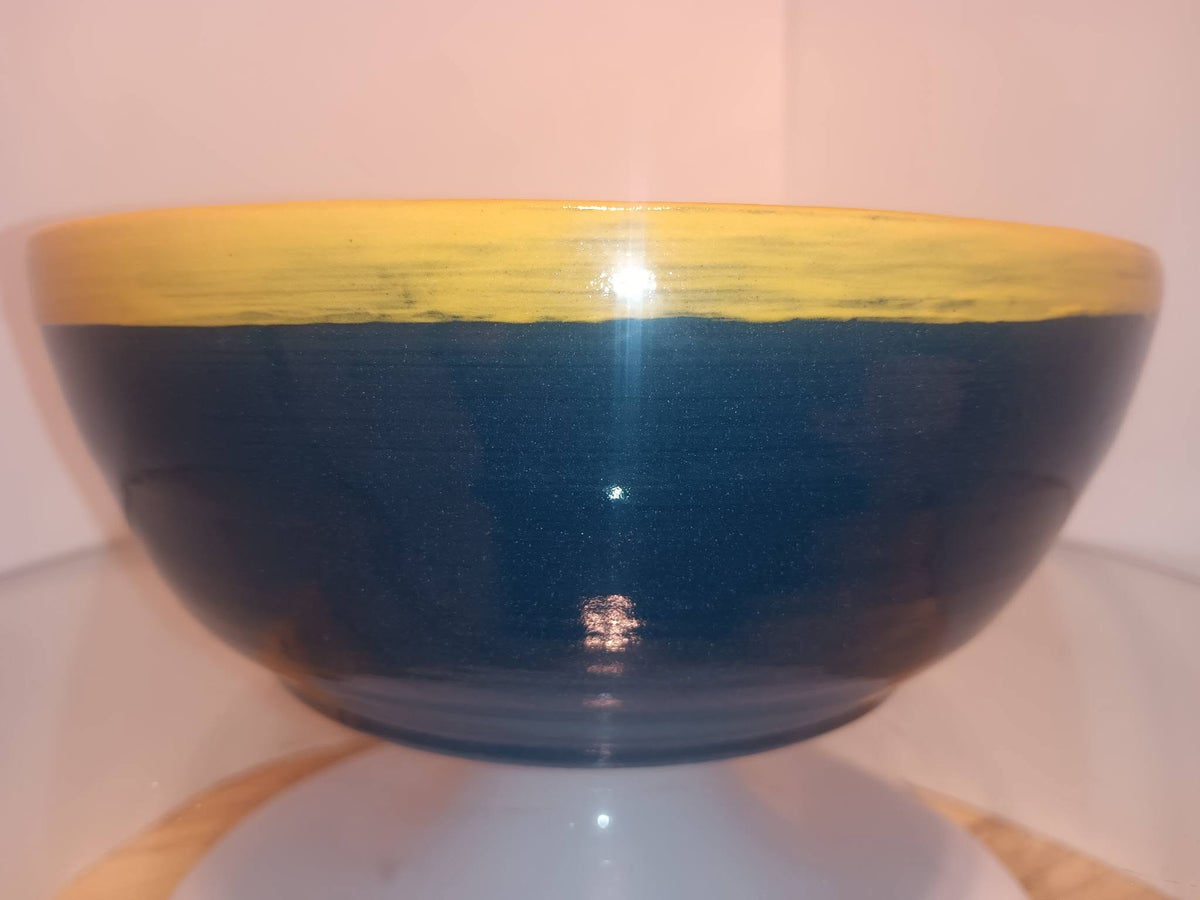 Blue and Yellow Rose Bowl