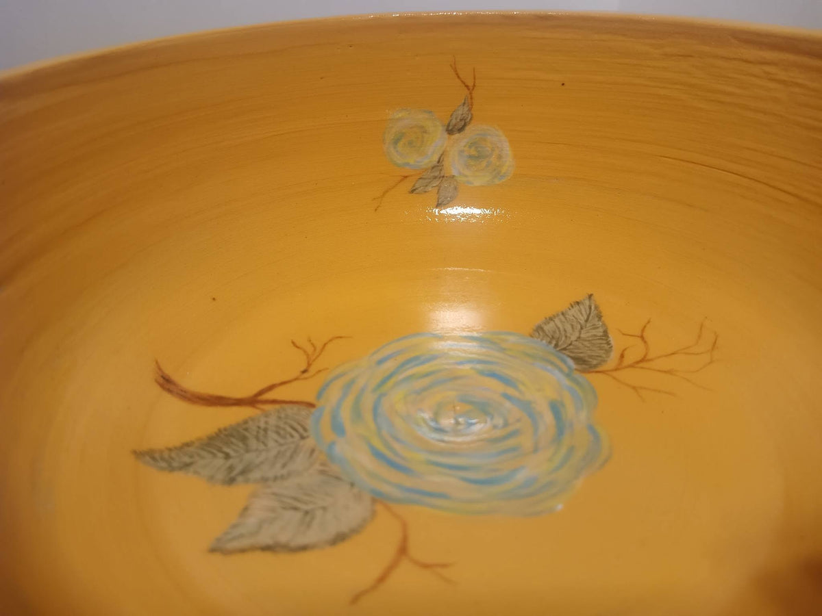 Blue and Yellow Rose Bowl