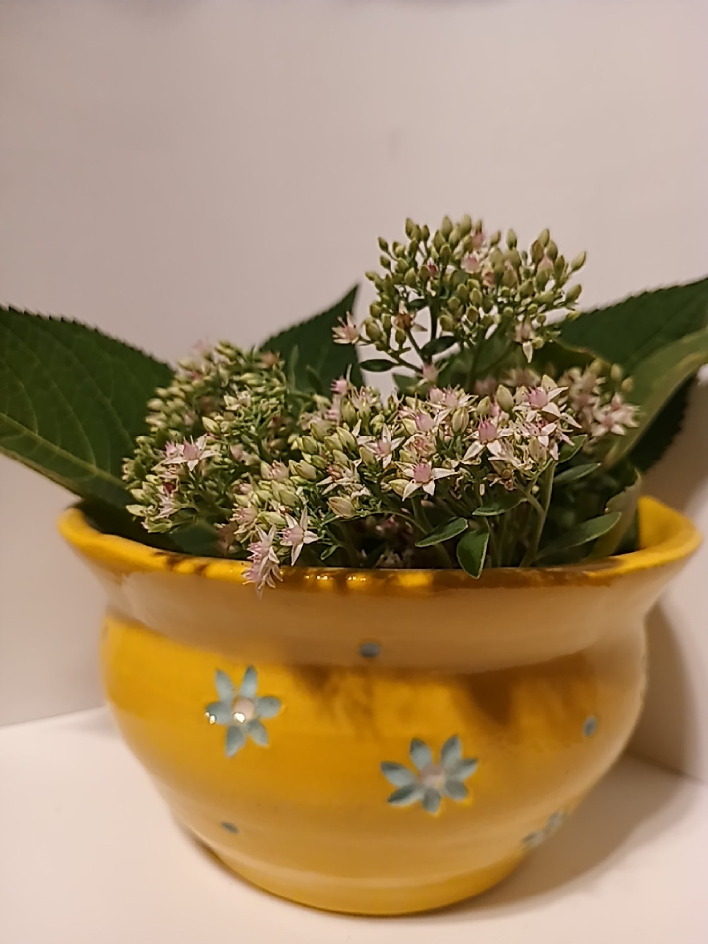 Yellow Floral Planter